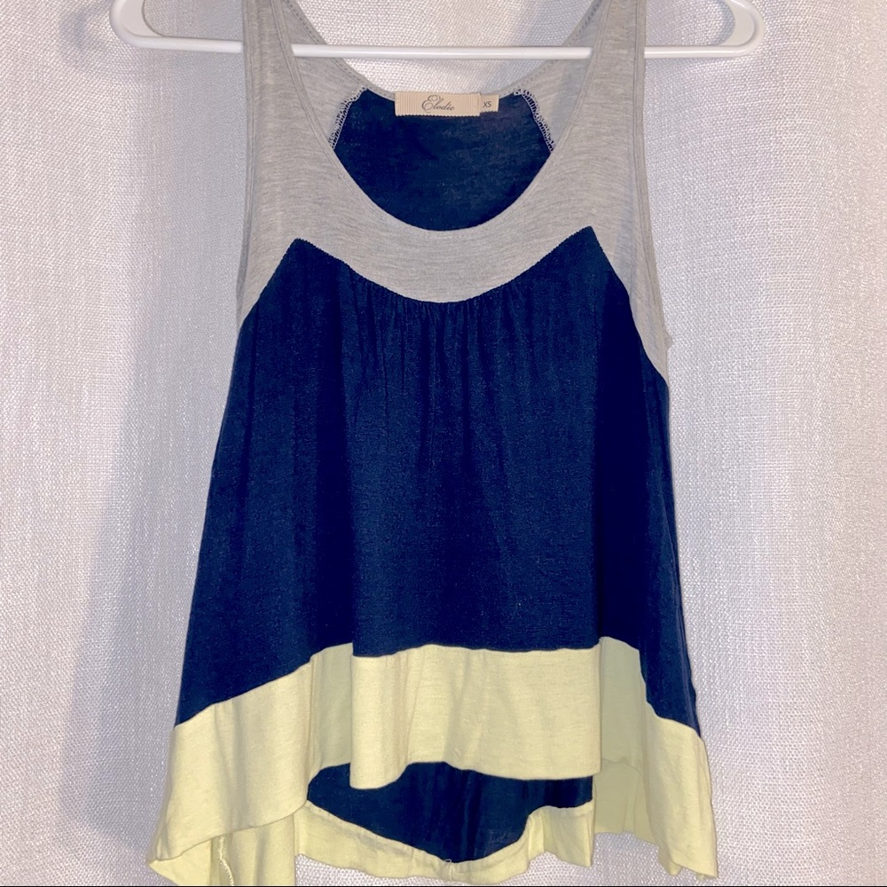 Tri-Colored Cotton Tank Top